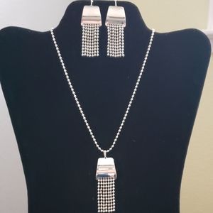 Beautiful silver earring and necklace set